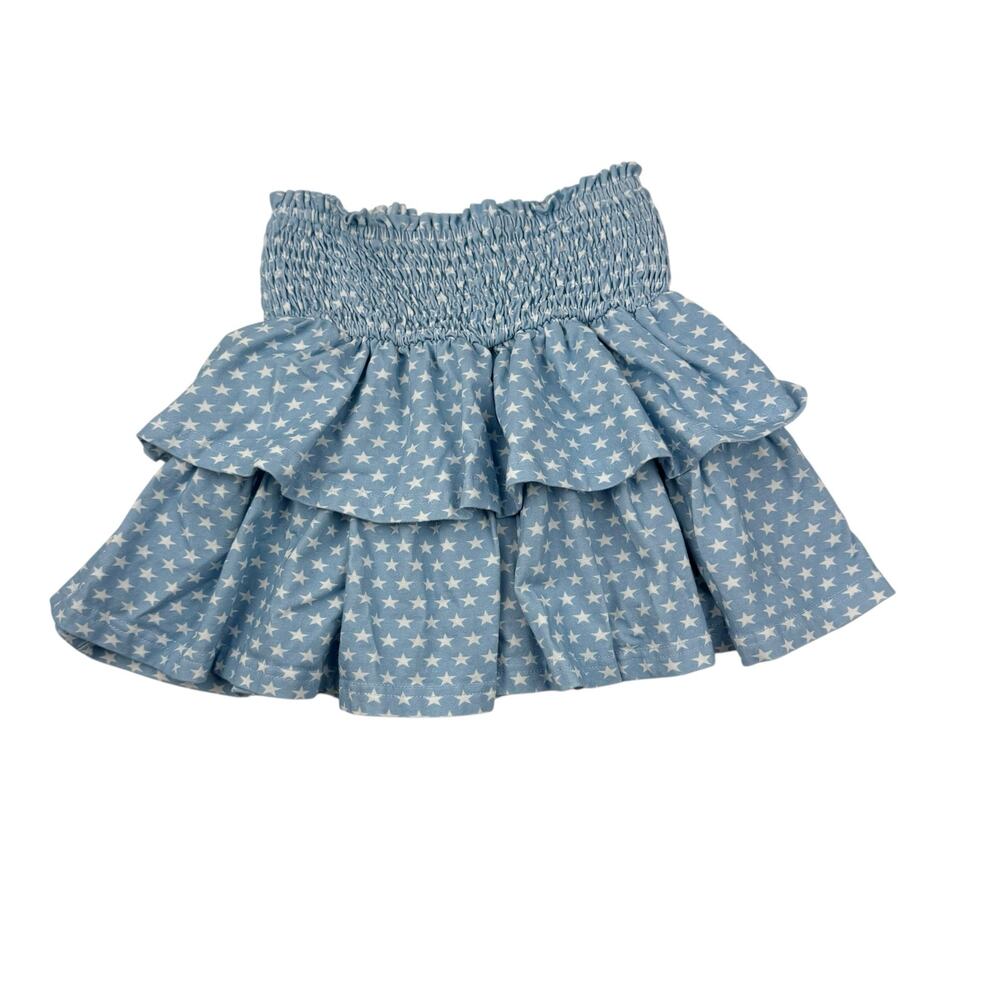 Cheeky Plum Blue Stars Smocked Skirt, Size 10